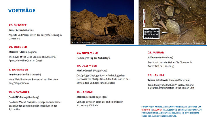 Übersicht zu den Themen der Vortragsreihe im Wintersemester 2025-26